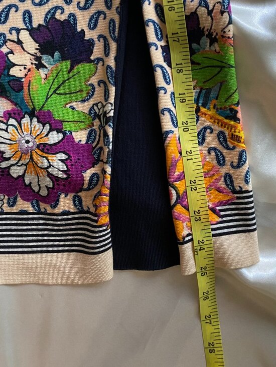 Rare Etro Milano Stretch Ponte Floral Knit Midi Skirt Size 44 / 12 Boho - Picture 5 of 9